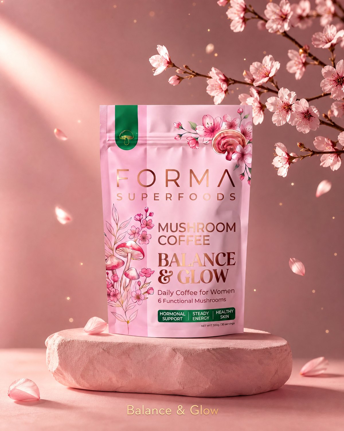 FORMA Women Mushroom Coffee with cherry blossom