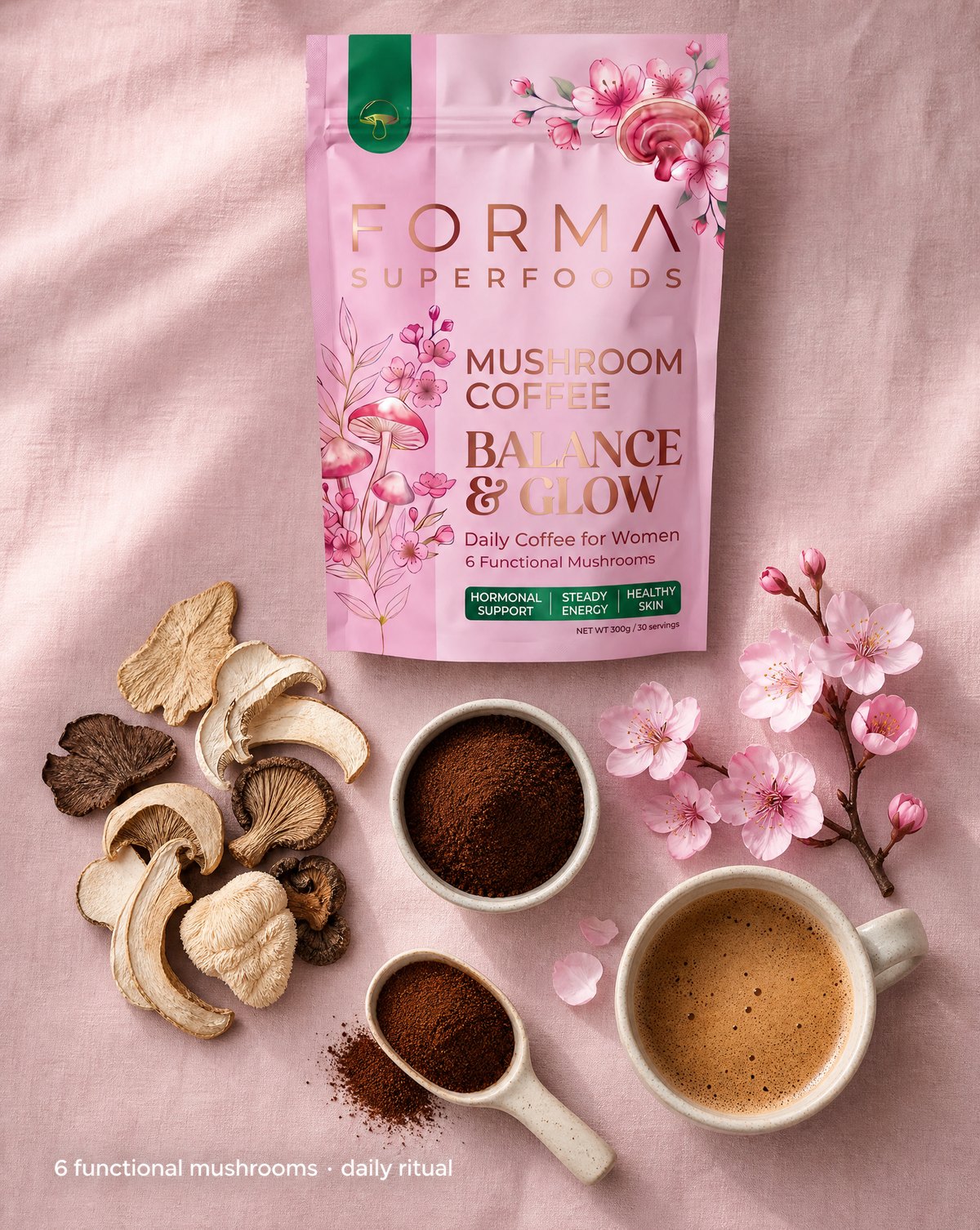 6 functional mushrooms — the daily ritual
