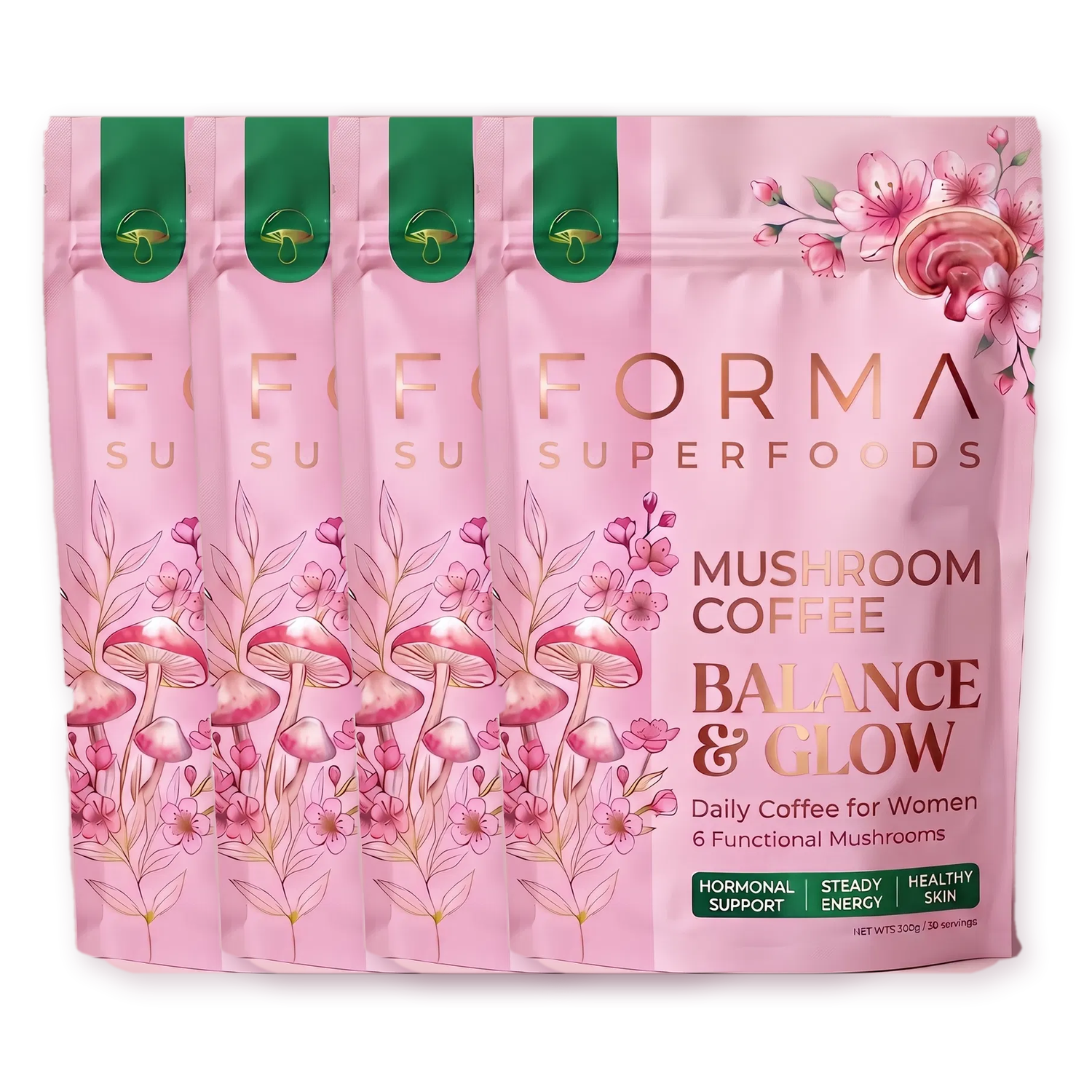 4× Women Mushroom Coffee